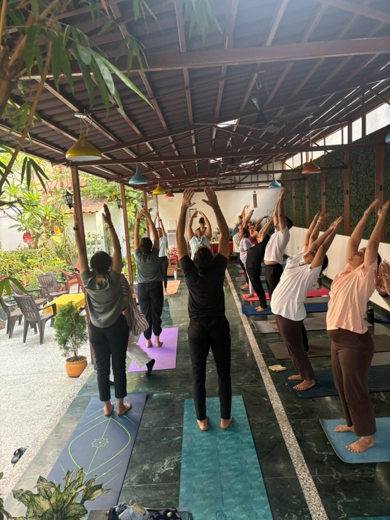 Surya Namaskar circles at Kalpana on winter Sunday mornings